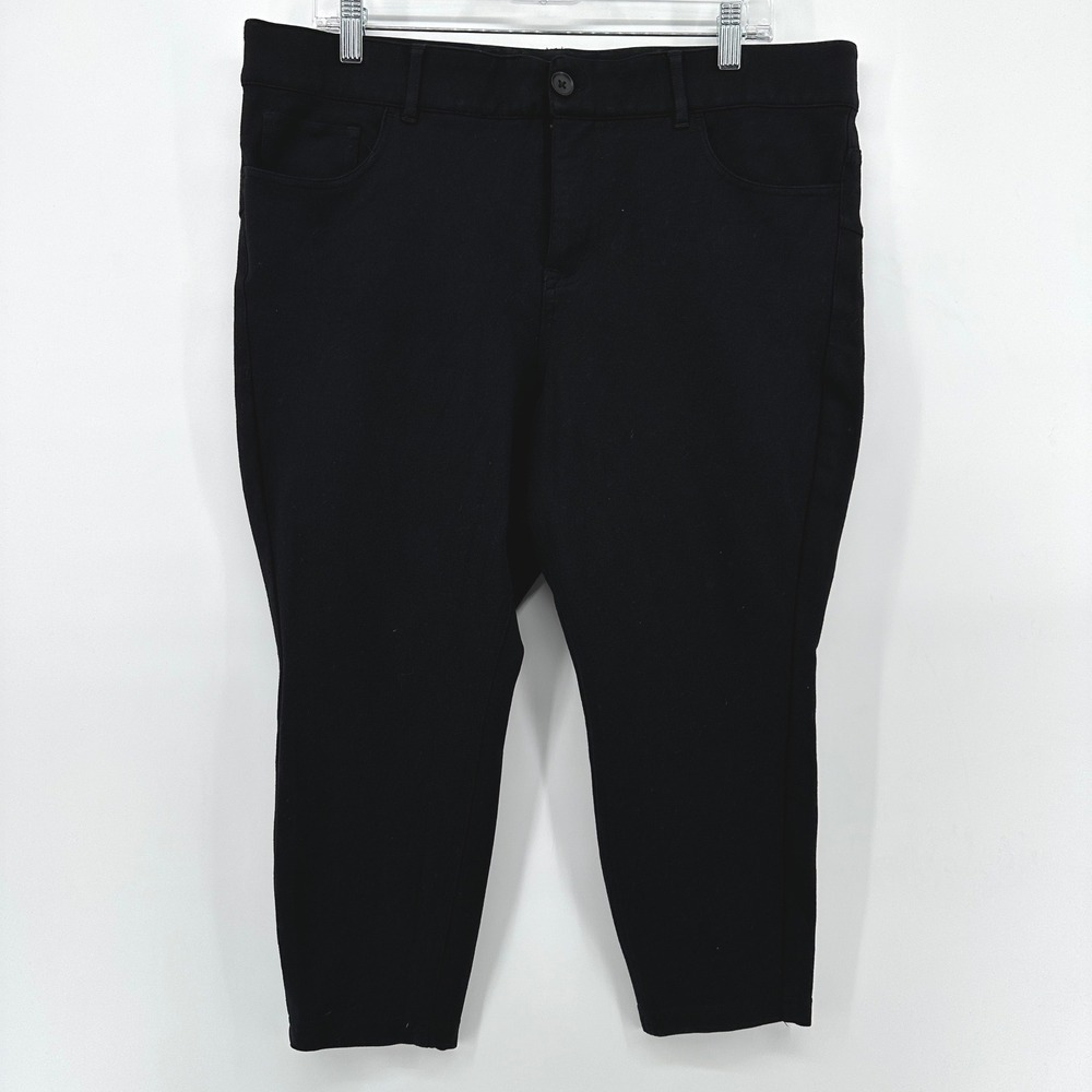 Torrid Womens Black Cropped Ponte Pants Size 16XS Stretch Five Pocket Trousers